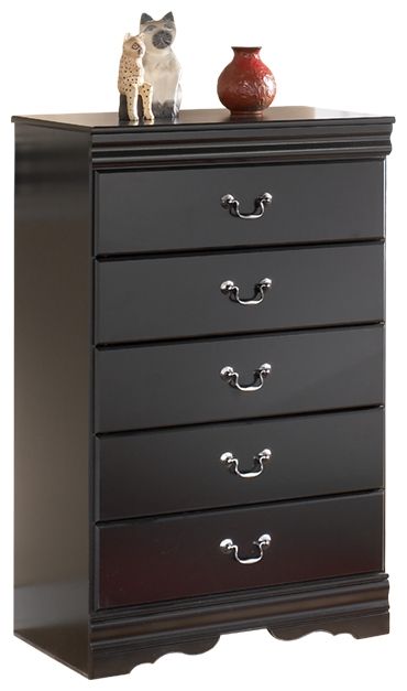 Huey - Black - Five Drawer Chest