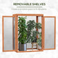 Wooden 2 Tier Cold Frame Greenhouse Polycarbonate Plant Grow House Portable Garden, 22.8" x 17.3" x 30.7", Orange