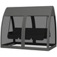 3-Seater Outdoor Swing Chair Chaise Lounger Bed Garden Hammock with Steel Stand, Canopy Netting Walls, Dark Grey