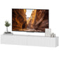 55" Floating TV Stand with Flip-Down Doors - White