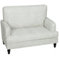 Modern Accent Chair, Leathaire Armchair with Turned Legs and Wide Seat, Single Sofa for Bedroom, Living Room, Cream White