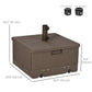 3-in-1 Outdoor Umbrella Base with Wheels, Side Table, Planter Box, 175lbs Heavy Duty Patio Umbrella Stand, Brown