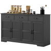 Sideboard Buffet Cabinet with 3 Drawers - Distressed Black