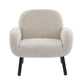 Modern-Scandinavian Accent Chair with Ergonomic Wrap-Around Backrest, Sturdy Armchair for Living Room, 31.5" L x 30.5" W x 31" H, Khaki