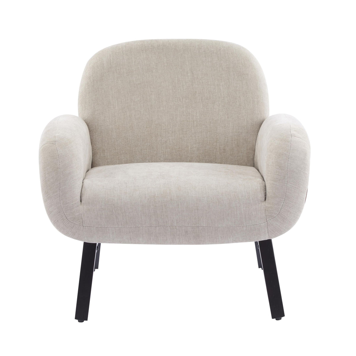 Modern-Scandinavian Accent Chair with Ergonomic Wrap-Around Backrest, Sturdy Armchair for Living Room, 31.5" L x 30.5" W x 31" H, Khaki