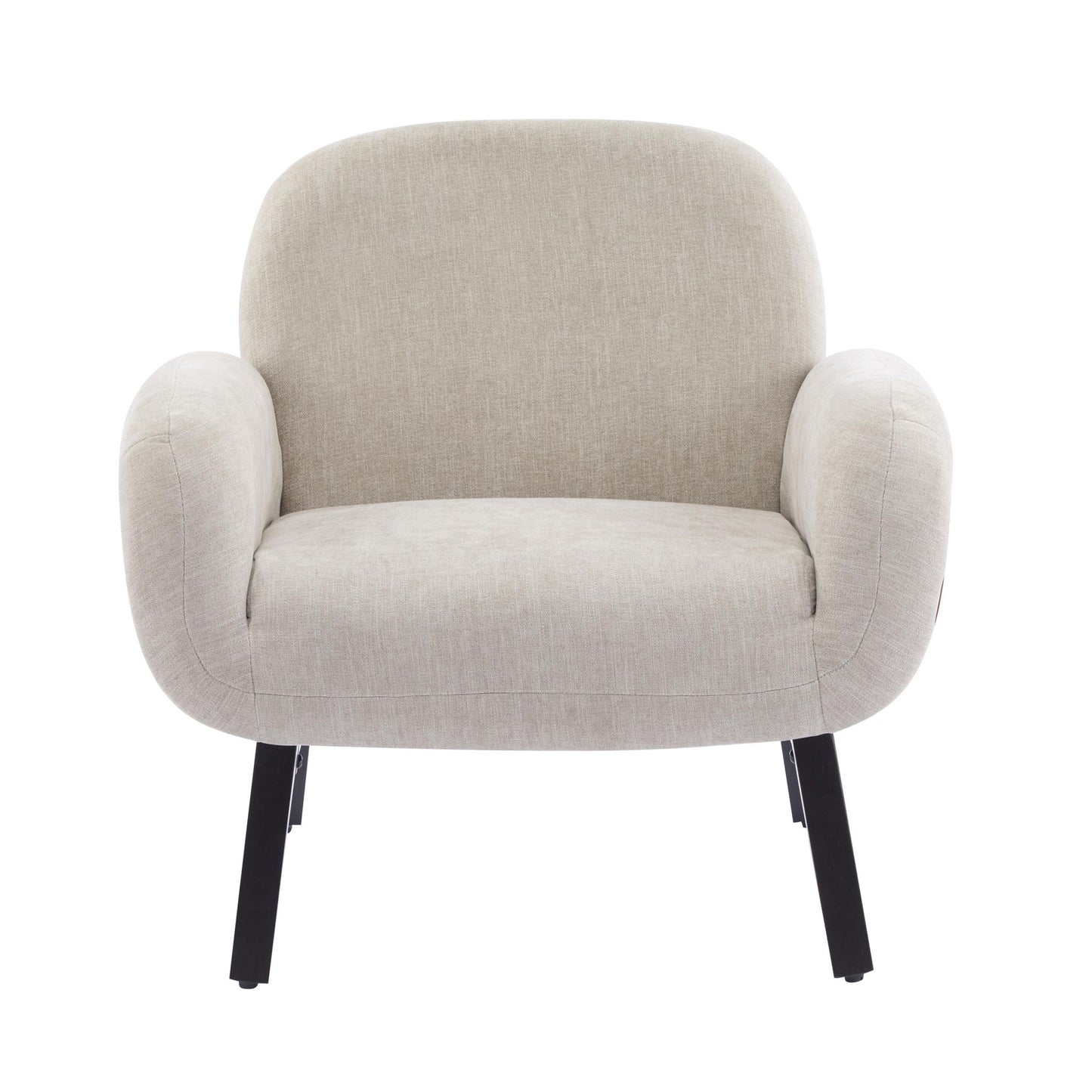 Modern-Scandinavian Accent Chair with Ergonomic Wrap-Around Backrest, Sturdy Armchair for Living Room, 31.5" L x 30.5" W x 31" H, Khaki