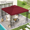 10' x 10' Square 2-Tier Gazebo Canopy Replacement Top Cover Outdoor Garden Sun Shade, Wine Red
