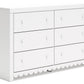 Mollviney - White - Six Drawer Dresser