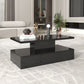Modern High-Gloss Coffee Table with Hidden Drawer, Durable Particle Board, Modern Design, Easy to Install, 39.5" L x 19.5" W x 15.5" H, Black