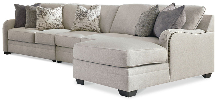 Dellara - 3-Piece Sectional With Raf Corner Chaise And Armless Loveseat - Chalk