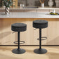 Set of 2 Barstools with Storage, Swivel Bar Stools with PU Leather Upholstered, Footrest, Steel Base, Black