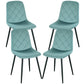Upholstered Dining Chairs Set of 4 with Steel Legs - Green