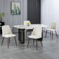 Velvet Dining Chairs Set of 4 with Steel Legs - Cream White