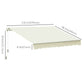 10' x 8' Manual Retractable Awning, Sun Shade Shelter Canopy, with Aluminum Frame and UV Protection for Patio Deck Yard Window Door, Cream White