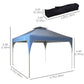 10'x10' Pop Up Canopy, Easy Set Up Party Tent with 2 Tier Vented Roof and Carrying Bag for Outdoor, Garden, Camping, Blue