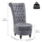 45" Tufted High Back Velvet Accent Chair - Ash Grey