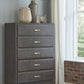 Caitbrook - Gray - Five Drawer Chest