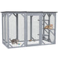 44.1" H Cat Cage, Indoor Outdoor Wooden Enclosure Pet House, Small Animal Cage Hutch, Suitable for Rabbit, Dogs, Kitten, Crate Kennel with Waterproof Roof, Multi-Level Platforms, Lock, Grey