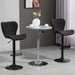 Bar Stools Set of 2, Adjustable Height Swivel Bar Chairs, Linen-feel Fabric Upholstered Kitchen Counter Stools with Wide Seat, Back and Footrest, Black