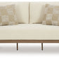 Serene Bay - Loveseat With Cushion - Dark Brown / White