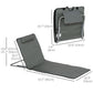 Set of 2 Sun Lounger Beach Mat Folding Lounge Chair Mat with Adjustable Back Steel Frame Head Pillow Carry Bag Grey