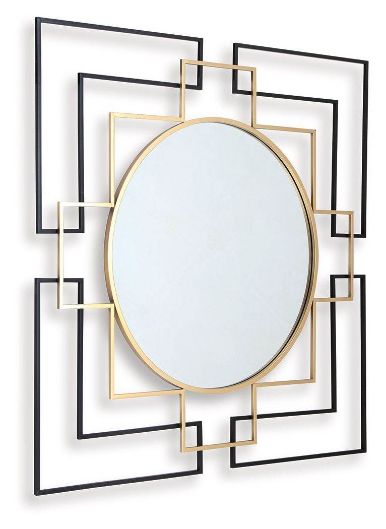 Oceanal - Black / Gold Finish - Accent Mirror - Forward Furniture