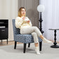 Armless Accent Chair for Bedroom, Upholstered Slipper Side Chair for Living Room with Wood Legs, Blue