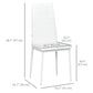 Modern Dining Chairs, Set of 4, High Back PU leather Upholstery and Metal Legs for the Living Room, Kitchen, Home Office, White