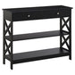 39" Console Table, Narrow Entryway Table with Storage Shelves, Drawers and X Frame for Behind Couch, Living Room, Hallway, Black