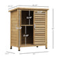 Wooden Garden Storage Shed Kit Wood Garage Tool Organisation Cabinet with 2 Door, 34" x 18" x 38", Natural