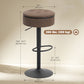 Set of 2 Barstools with Storage, Swivel Bar Stools with PU Leather Upholstered, Footrest, Steel Base, Brown