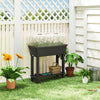 41L Self Watering Raised Garden Bed w/ Ventilation Transparent Lid Greenhouse, Planter Box w/ Storage Shelf, Black