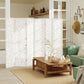 6 Panel Room Divider, 5.6 FT Lightweight Folding Privacy Screen with Geometric Pattern for Living Room, Bedroom, White
