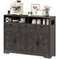 Sideboard Buffet Cabinet with 4 Doors and 3 Drawers - Dark Brown