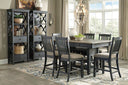 9 Pc. Table, 6 Barstools, 2 Display Cabinets