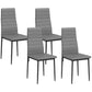 Modern Dining Chairs, Set of 4, High Back PU leather Upholstery and Metal Legs for the Living Room, Kitchen, Home Office, Grey