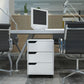 3 Drawer File Cabinet, Mobile Vertical Filing Cabinet with Wheels, Printer Stand with Storage for Home Office, White