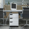 3 Drawer File Cabinet, Mobile Vertical Filing Cabinet with Wheels, Printer Stand with Storage for Home Office, White