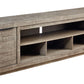 Krystanza - Weathered Gray - XL TV Stand w/Fireplace Option