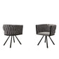 Set of 2 Velvet Dining Chairs with Ergonomic Padded Seat, Metal Legs, Modern Swivel Chairs with Adjustable Feet, 23'' L x 21'' W x 28.5'' H, Gray