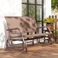 Outdoor Glider Bench, 2 Person Patio Glider Chair, Gliding Outdoor Garden Loveseat Swing Bench with Breathable Mesh Fabric, Steel Frame for Backyard, Porch, Coffee Brown
