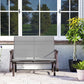 Garden Double Gliding Chair, Patio Glider Armchair for Outdoor, Backyard Mesh Seat and Backrest, Steel Frame, Light Grey