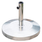 55 lbs Cement Round Patio Umbrella Stand, 19" Stainless Steel Base Stand Holder, Silver