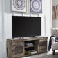 Derekson - Multi Gray - LG TV Stand W/Fireplace Option