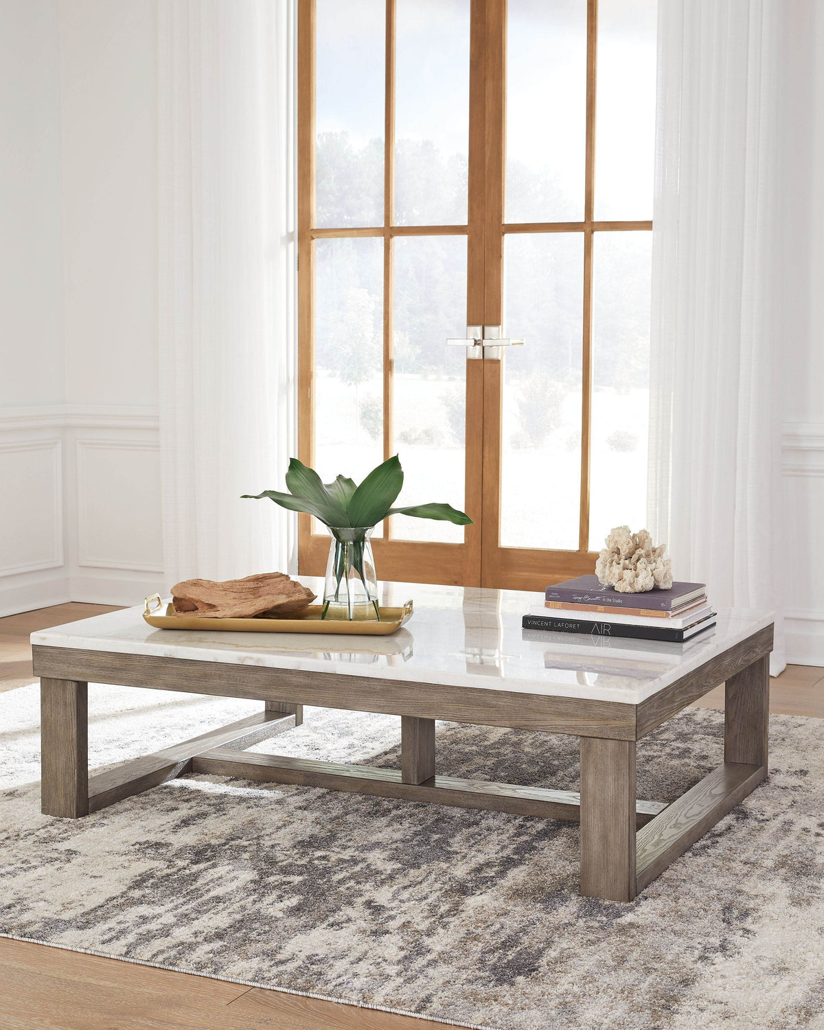 Loyaska - Brown / Ivory - Rectangular Cocktail Table - Forward Furniture
