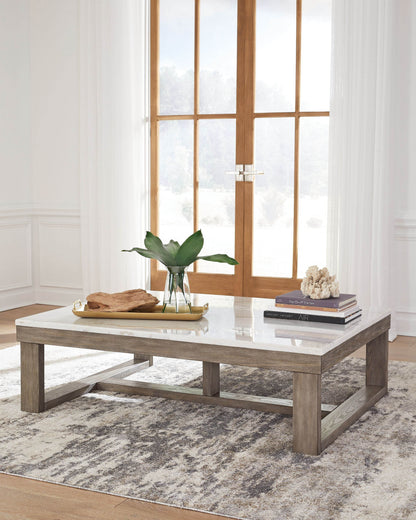 Loyaska - Brown / Ivory - Rectangular Cocktail Table - Forward Furniture