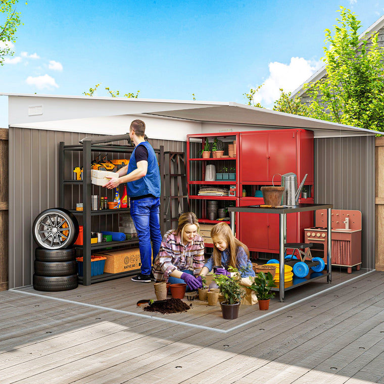 11' x 9' Storage Shed with Double Sliding Doors and Air Vents