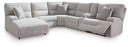 6 Pc. Power Reclining Sectional With LAF Power Reclining Back Chaise