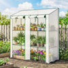 Portable Mini Greenhouse Green House with 3 Tier Shelves, Reinforced PE Cover, Roll-up Doors, 56.3