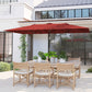 Double-Sided Patio Umbrella Parasol with Tilt, Adjustable Height, Vents and 12 Ribs, for Garden, Deck, Pool, Wine Red